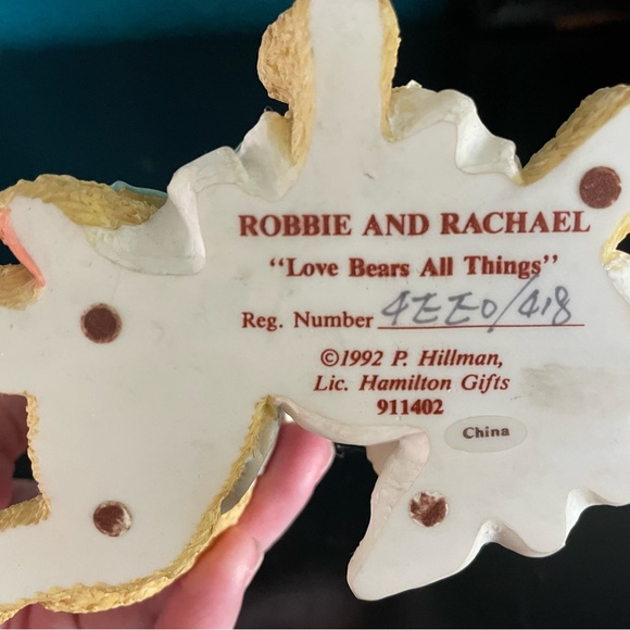 1992 Cherished Teddies: Robbie and Rachel "Love Bears All Things" #911402 - Picture 4 of 5